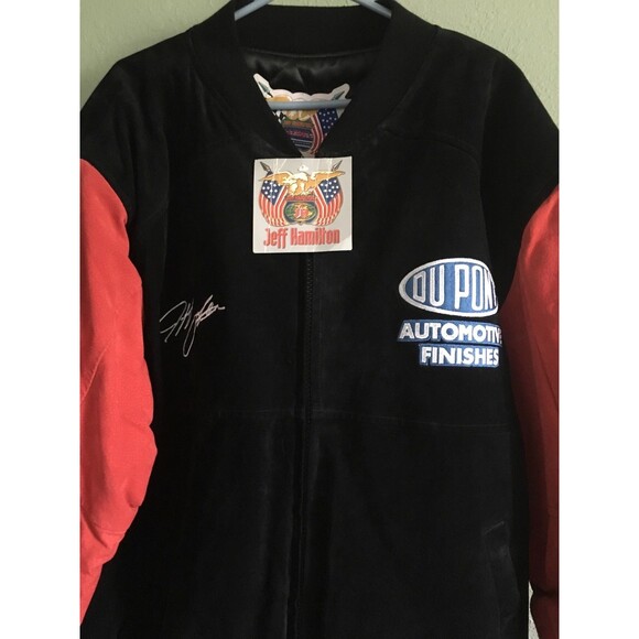 NWT DUPONT NASCAR LOGO AUTHENTIC SUEDE JACKET BY JEFF HAMILTON SIZE XL - Picture 2 of 12